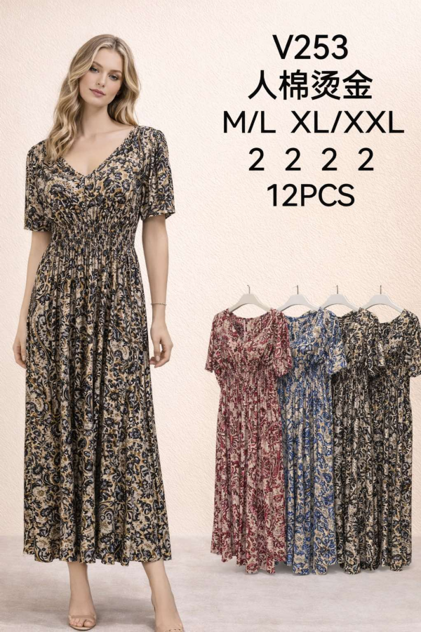 Sukienki damskie Roz M-2XL, Mix Kolor .Paczka 12 szt 1